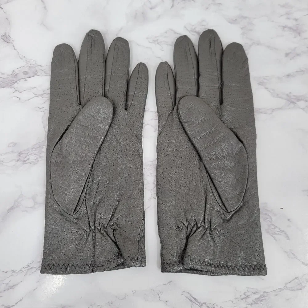Fownes Vintage Classic Grey Leather Driving Gloves